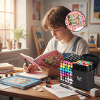 Kit Dia das Crianças - Livro Bobbie Goods + 48 canetinhas touch ponta dupla