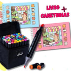 Kit Dia das Crianças - Livro Bobbie Goods + 48 canetinhas touch ponta dupla